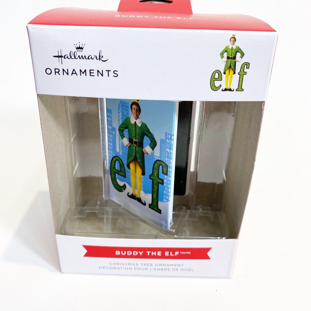 Hallmark Red Box Christmas Tree Ornament Buddy The Elf VCR VHS Tape NEW